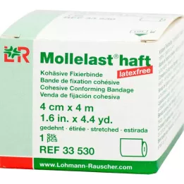 MOLLELAST samoprzylepne bandaże bezlateksowe 4 cm x 4 m, białe, 1 szt