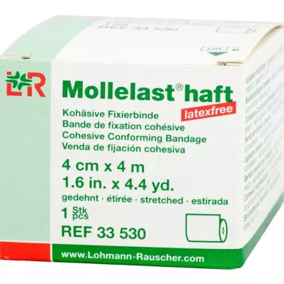 MOLLELAST samoprzylepne bandaże bezlateksowe 4 cm x 4 m, białe, 1 szt