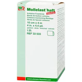 MOLLELAST samoprzylepne bandaże bezlateksowe 10 cm x 4 m, białe, 1 szt