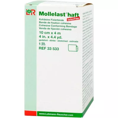 MOLLELAST samoprzylepne bandaże bezlateksowe 10 cm x 4 m, białe, 1 szt