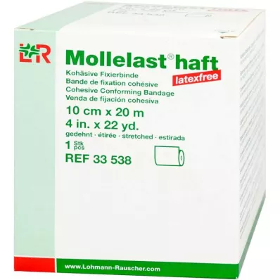 MOLLELAST samoprzylepne bandaże bezlateksowe 10 cm x 20 m, białe, 1 szt