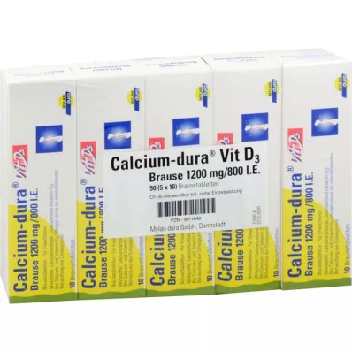 CALCIUM DURA Vit D3 Effervescent 1200 mg/800 I.U., 50 szt
