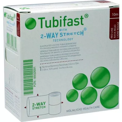 TUBIFAST Stretch 2-drożny 3,5 cmx10 m czerwony, 1 szt
