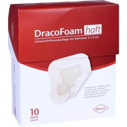 DRACOFOAM Przylepny piankowy opatrunek na ranę 5x5 cm, 10 szt