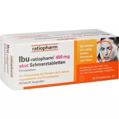 IBU-RATIOPHARM 400 mg akut Schmerztbl.Filmtabl., 50 szt