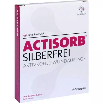 ACTISORB SILBERFREI Węgiel aktywowany 6,5x9,5 cm, 10 szt