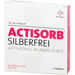 ACTISORB SILBERFREI Węgiel aktywowany 10,5x10,5 cm, 10 szt