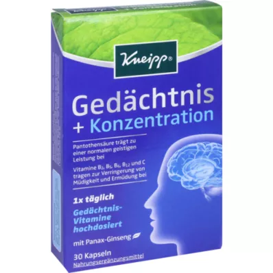 KNEIPP Kapsułki Memory+Concentration, 30 kapsułek