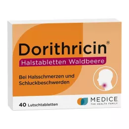 DORITHRICIN Pastylki do ssania na gardło z dzikimi jagodami, 40 szt