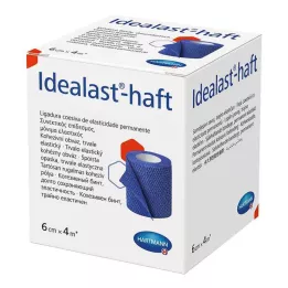 IDEALAST-samoprzylepny kolorowy bandaż 6 cmx4 m niebieski, 1 szt
