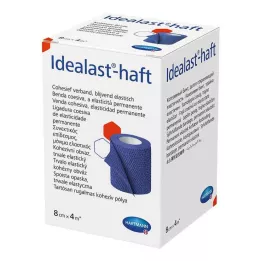 IDEALAST-samoprzylepny kolorowy bandaż 8 cm x 4 m niebieski, 1 szt