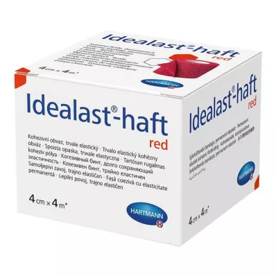 IDEALAST-samoprzylepny kolorowy bandaż 4 cmx4 m czerwony, 1 szt