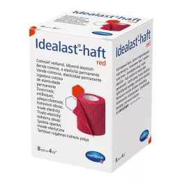 IDEALAST-samoprzylepny kolorowy bandaż 8 cm x 4 m czerwony, 1 szt