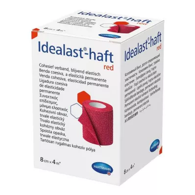 IDEALAST-samoprzylepny kolorowy bandaż 8 cm x 4 m czerwony, 1 szt