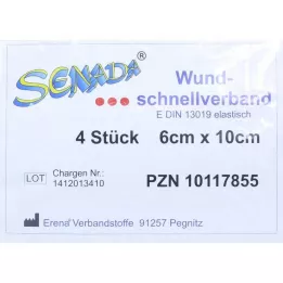 SENADA Szybki opatrunek na ranę 6x10 cm, 4 szt