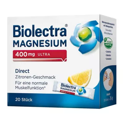 BIOLECTRA Magnesium 400 mg Ultra Direct Lemon, 20 szt