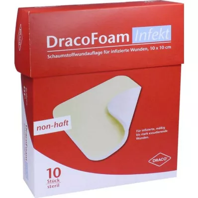 Dracofoam Piankowe opatrunki na rany 10x10cm, 10 szt Dracofoam Piankowe opatrunki na rany 10x10cm, 10 szt