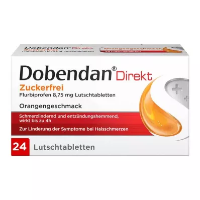 Dobendan Direct Flurbiprofen bez cukru 8,75 mg pastylki do ssania, 24 szt Dobendan Direct Flurbiprofen bez cukru 8,75 mg pastylki do ssania, 24 szt