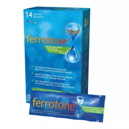 FERROTONE Żelazo z koncentratem jabłkowym i witaminą C w tabletkach, 14 x 25 ml