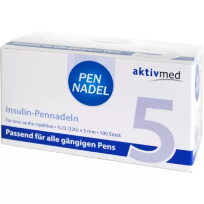 PEN-NADELN Uniwersalne 5 kaniul 0,23x5 mm 32 G, 100 szt