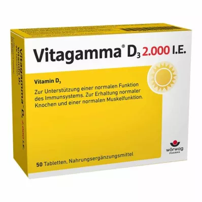 VITAGAMMA witamina D3 2,000 I.U. NEM tabletki, 50 szt VITAGAMMA witamina D3 2,000 I.U. NEM tabletki, 50 szt