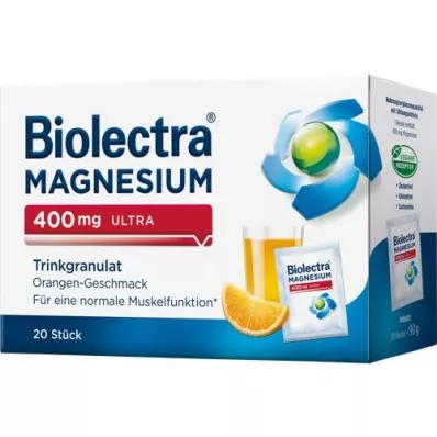BIOLECTRA Magnez 400 mg ultra Trinkgran.Orange, 20 szt