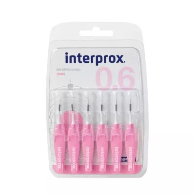INTERPROX szczoteczka międzyzębowa nano pink blister, 6 szt