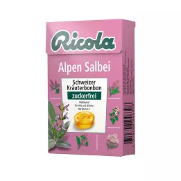Ricola bez cukru pudełko cukierków z szałwią alpejską, 50 g