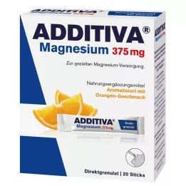 ADDITIVA Magnez 375 mg Pałeczki pomarańczowe, 20 szt