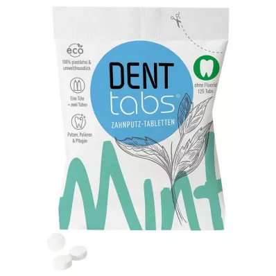 DENTTABS Tabletki do szczoteczki do zębów stewia-mięta bez fluoru, 125 szt