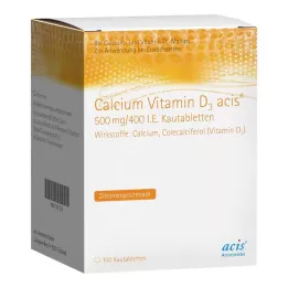 CALCIUM VITAMIN D3 acis 500 mg/400 j.m. Tabletka do żucia, 100 szt