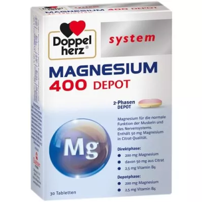 DOPPELHERZ Tabletki systemowe Magnesium 400 Depot, 30 szt