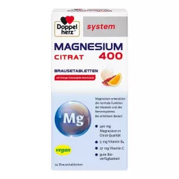 DOPPELHERZ Magnesium 400 Citrate system Effervescent tabletki musujące, 24 szt