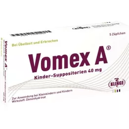 VOMEX A Czopki dla dzieci 40 mg, 5 szt