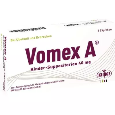 VOMEX A Czopki dla dzieci 40 mg, 5 szt