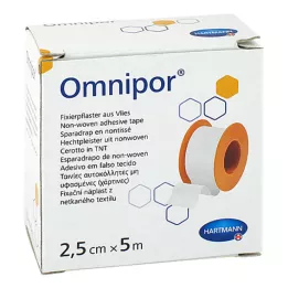 OMNIPOR Włóknina gipsowa mocująca 2,5 cm x 5 m, 1 szt