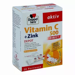 DOPPELHERZ Vitamin C 500+Zinc Depot DIRECT Pellets, 20 szt