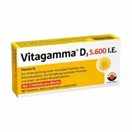 Vitagamma D3 5,600 I.U. Witamina D3 NEM tabletki, 20 szt