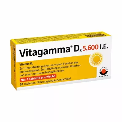 Vitagamma D3 5,600 I.U. Witamina D3 NEM tabletki, 20 szt Vitagamma D3 5,600 I.U. Witamina D3 NEM tabletki, 20 szt