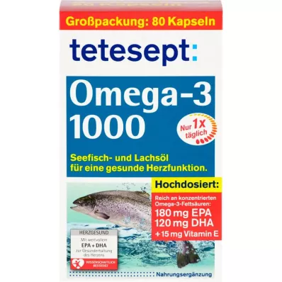 TETESEPT Omega-3 1000 kapsułek, 80 kapsułek