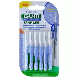 GUM Wiertło międzyzębowe Trav-Ler 0,6IN świeca jasnoniebieskie, 6 szt