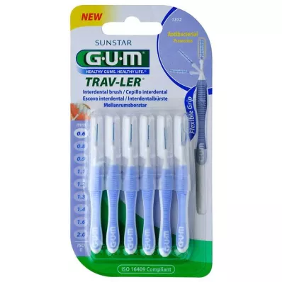 GUM Wiertło międzyzębowe Trav-Ler 0,6IN świeca jasnoniebieskie, 6 szt GUM Wiertło międzyzębowe Trav-Ler 0,6IN świeca jasnoniebieskie, 6 szt