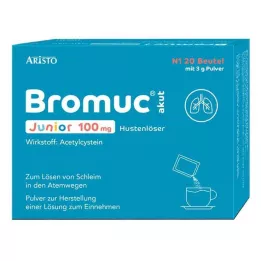 BROMUC akut Junior 100 mg środek wykrztuśny na kaszel P.H.e.L.z.E., 20 szt