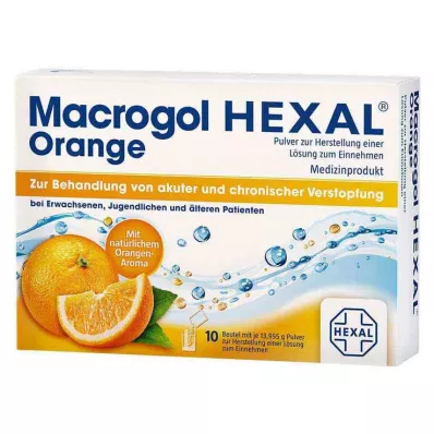 Makrogol HEXAL Pomarańczowy proszek do sporządzania roztworu doustnego saszetka, 10 szt Makrogol HEXAL Pomarańczowy proszek do sporządzania roztworu doustnego saszetka, 10 szt