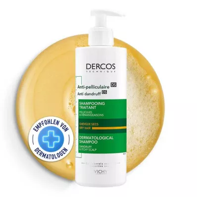 VICHY DERCOS Szampon przeciwłupieżowy do suchej skóry głowy, 390 ml