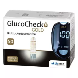 GLUCOCHECK GOLD Paski testowe do pomiaru stężenia glukozy we krwi, 50 szt