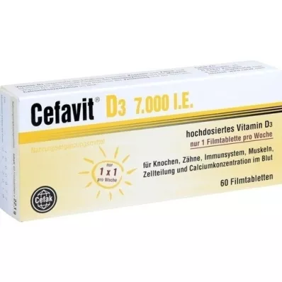 CEFAVIT Tabletki powlekane D3 7 000 j.m., 60 szt