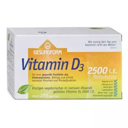 GESUNDFORM Witamina D3 2500 j.m. Vega-Caps, 100 szt