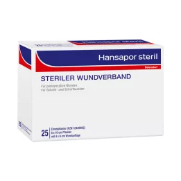 HANSAPOR sterylny opatrunek na ranę 8x10 cm, 25 szt