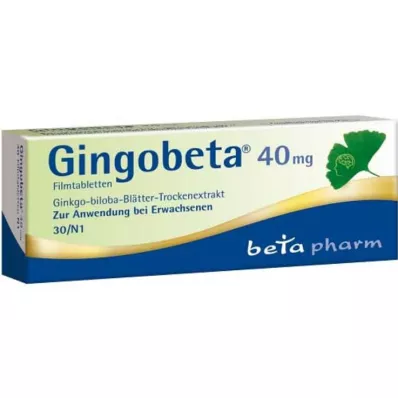 Gingobeta 40 mg tabletki powlekane, 30 szt Gingobeta 40 mg tabletki powlekane, 30 szt